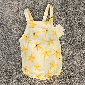 The Bonniemob NEW Yellow Starfish Print Kids Bodysuit Onesie Romper